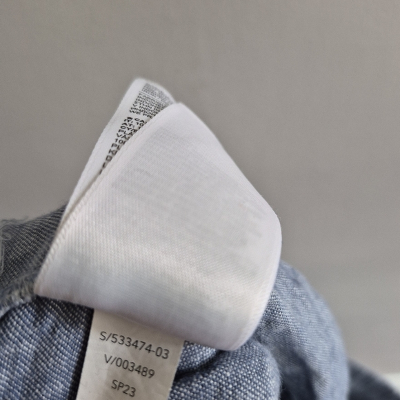 Athleta Retreat Linen High Rise Wide Leg Pants Chambray Blue Size 16 - Picture 9 of 9